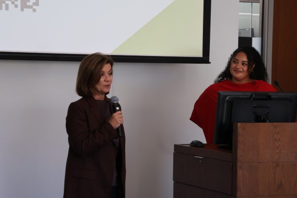 UCLI co-president and attorney mentor Christina M. Jepson shares a few words to the Fellows before the commencement.