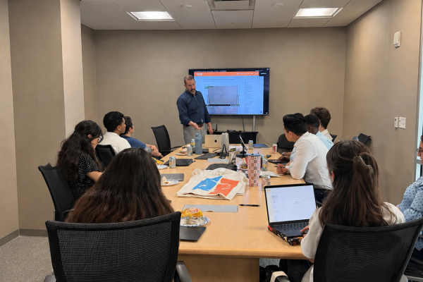 Brent Dunn, founder of ACE Test Prep, going over how to create an LSAT study schedule with the Scholars.